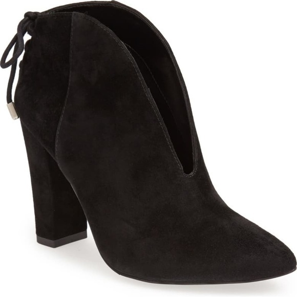 Vince Camuto ‘Andorra' Suede Bootie‎ Black Heeled Ankle Boots Womens Size 8M - Picture 1 of 8